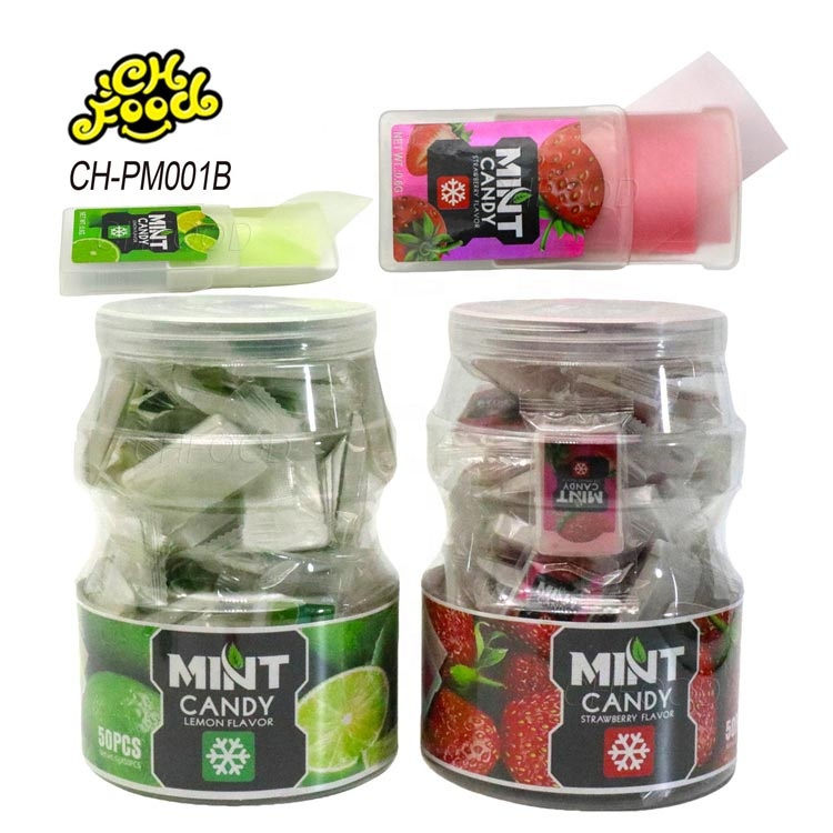 Low MOQ Wholesale Strawberry Lemon and Grape Flavors Mint Paper Candy Sweets Halal Confectionery Candy
