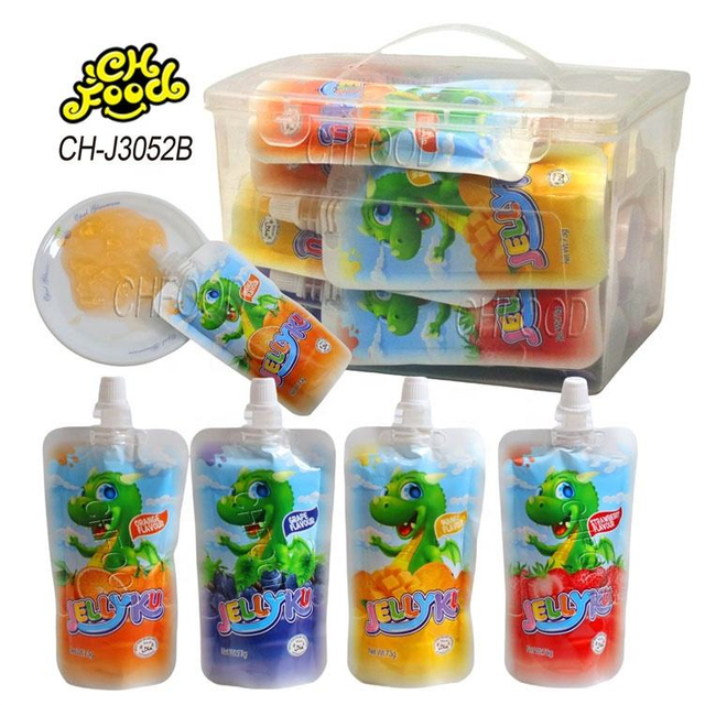 Low MOQ Wholesale Hot Selling Dinosaur Jelly Pudding Sweet Snack Food OEM Halal Sweet Fruit Drink Liquid Candy for Kids