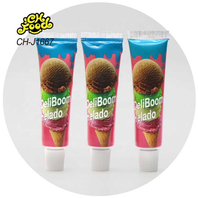 Wholesale Hot Toothpaste Shape Ice Cream Fruit Jam Liquid Candy OEM Halal Candy Toy for Kids