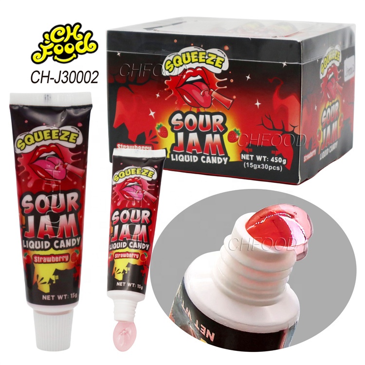 Wholesale Low MOQ Fruit Flavor Toothpaste Squeeze Sour Jam Liquid Candy Sweets