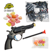 Wholesale Low MOQ Cheap Plastic Gun Toy with Puffed Candy for Kids