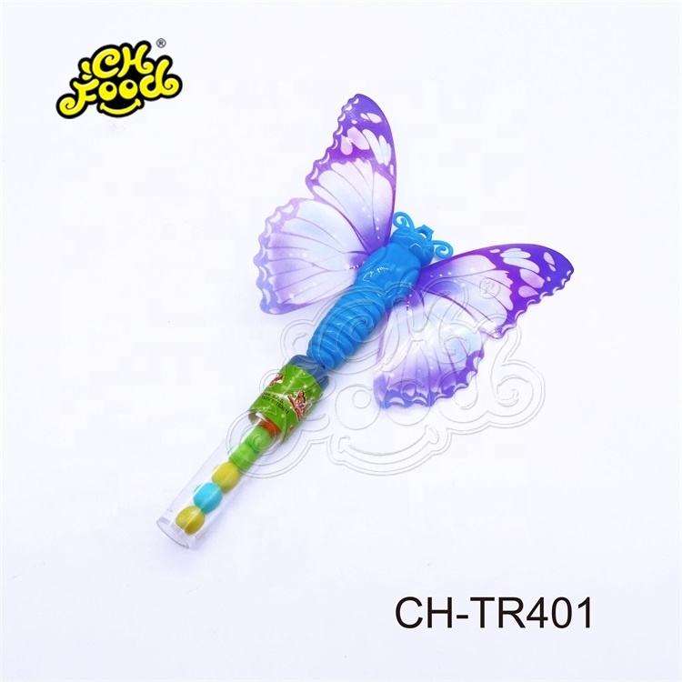 China Cheap Plastic Whistle Butterfly Toy With Candy For Kids
