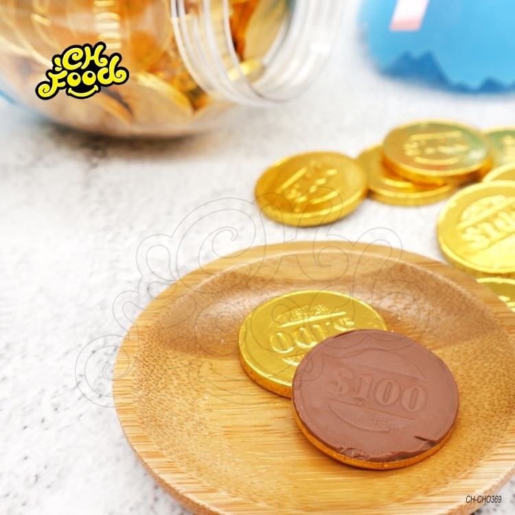 Wholesale High Quality 120pcs Chocolate Gold Coin In Egg Bottle Confectionery