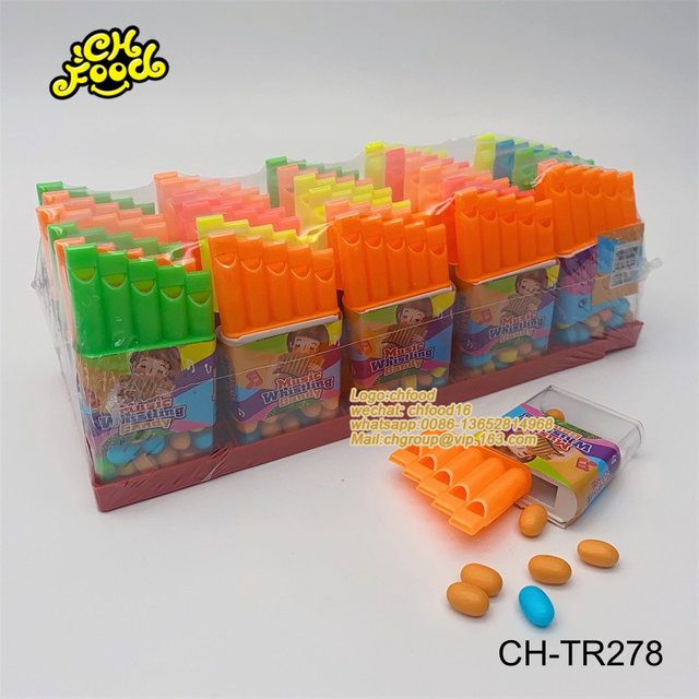 Plastic Music Harmonica Whistle Toy with Candy