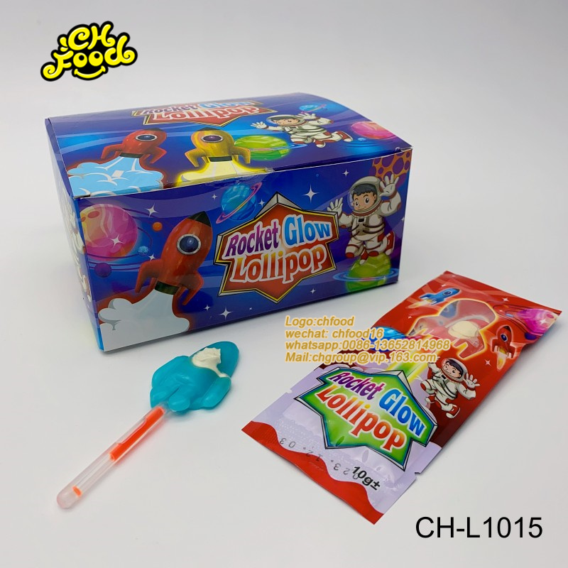 Fruit Rocket Glow Lollipop Fluorescent Stick Candy for Kid