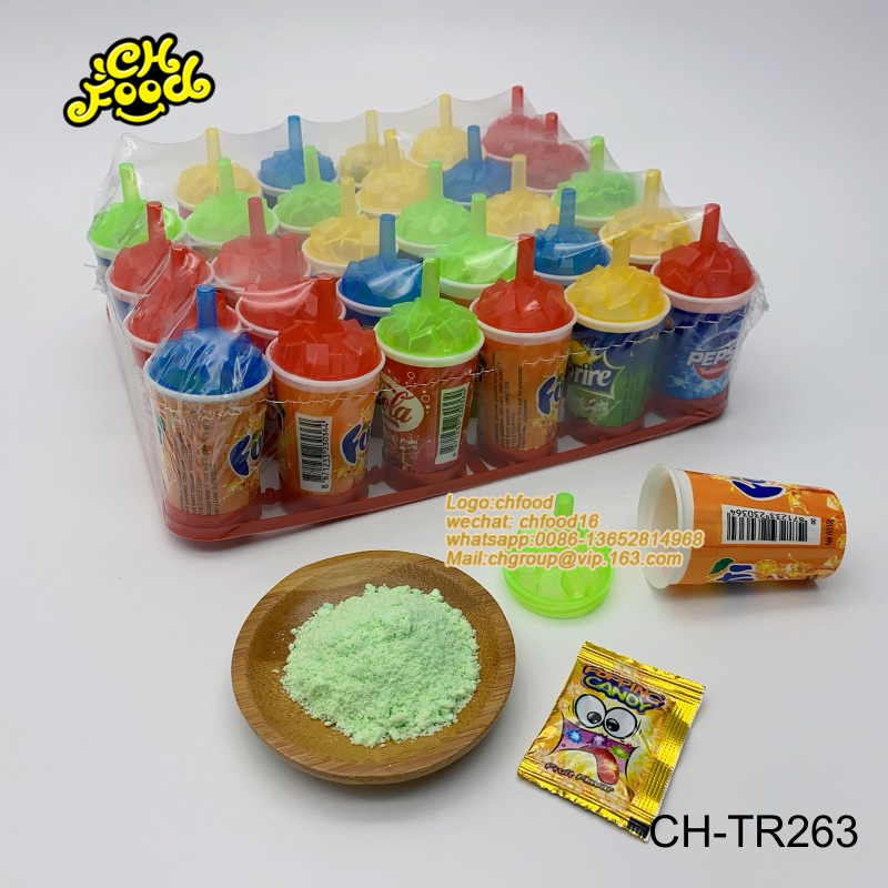 Juice Cup Straw Toys with Sour Powder Candy And Popping Candy