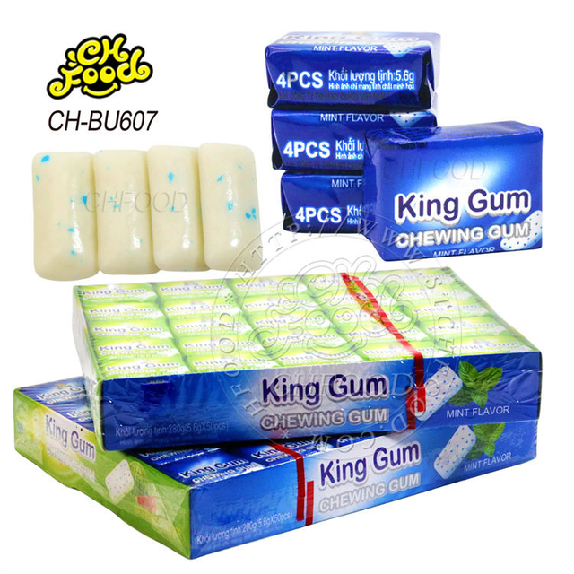 Wholesale and OEM Crispy Watermelon and Peppermint Flavor Chewing Gum King Gum in Box