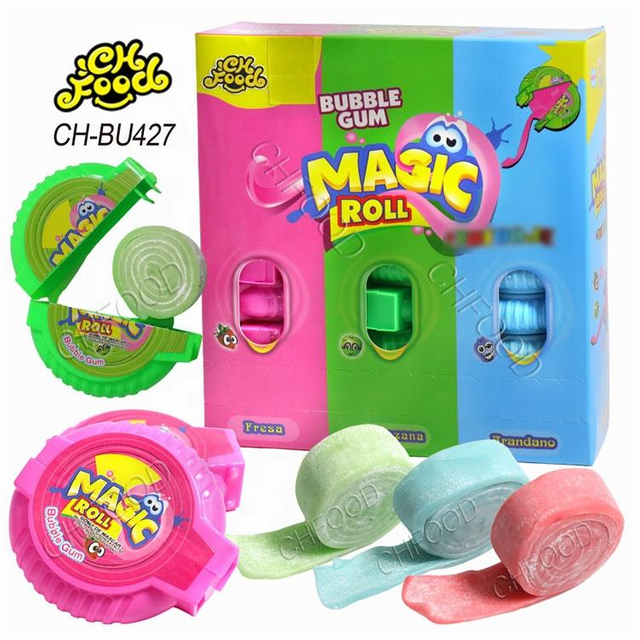 Wholesale and Custom New Hot Selling Mix Fruit Flavor Roll Bubble Gum OEM Halal Gum Candy Sweets Snack Food