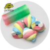 Low MOQ Wholesale 2in1Small Plastic Spring Coil Toy with Twisted String Marshmallow for Kids Custom Children's Candy Toy