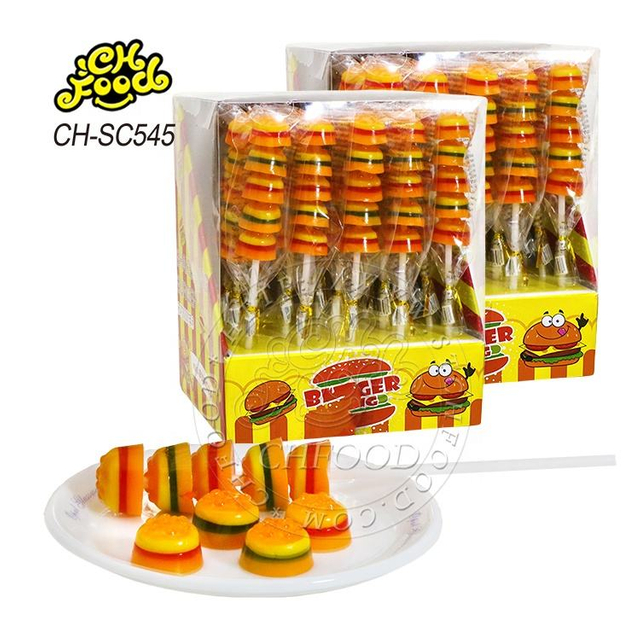 Factory Custom Fruit Flavor Hamburger Gummy Candy Sweets Soft Candy