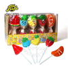 Hot Selling Cartoon Fruit Shape Lollipop Watermelon Pineapple Banana Strawberry Orange Halal Hard Candy Sweets
