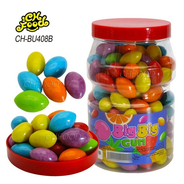 Manufacturer Wholesale OEM Fruit Flavor Olive-shaped Bubble Gum Halal Chewing Gum Candy Sweets