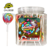 halal wholesale custom handmade twist rainbow sweet fruit flat big swirl lollipops wholesale hard candy