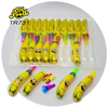 Wholesale and OEM Plastic Whistle Banana Shape Toy with Fruit Flavor Tablet Candy Sweet Snack Food for Kids Halal Candy Toy