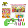 Factory Wholesale Cheap Plastic Small Gun with Building Block Toys and Puffed Candy for Children