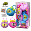 Wholesale OEM Plastic Cute Fashion Love Shape Handbag Lucky Bag Toy With Mini Tablet Candy Ball and Tattoo for Girl