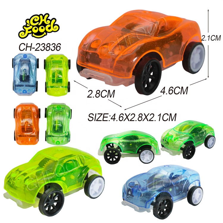 Wholesale Low MOQ Bulk Cheap Plastic Small Transparent Toy Car Pull-back Vehicle Promotion Toy for Kids