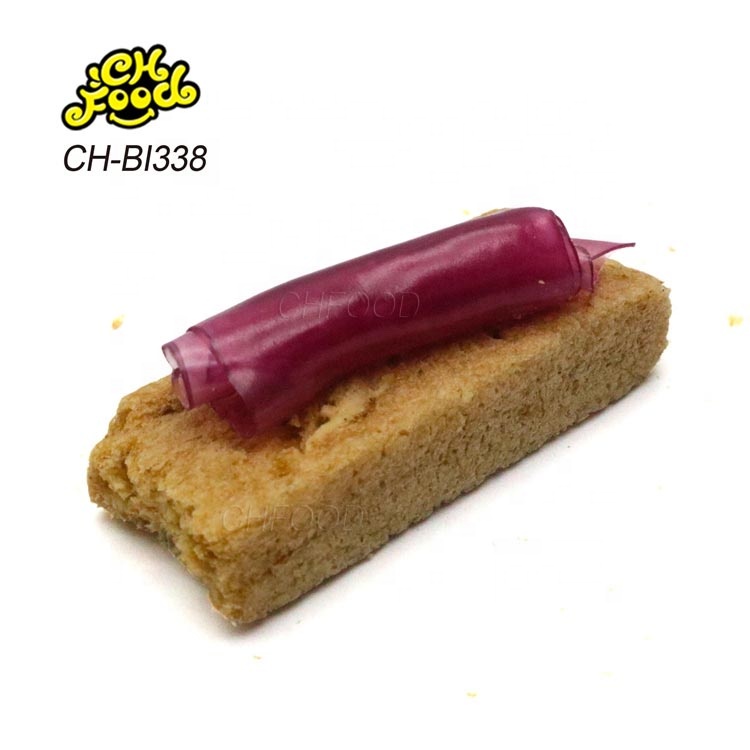 Custom Crispy Biscuits and Fruity Jelly Gummy Candy Wholesale Halal Sweets Snack