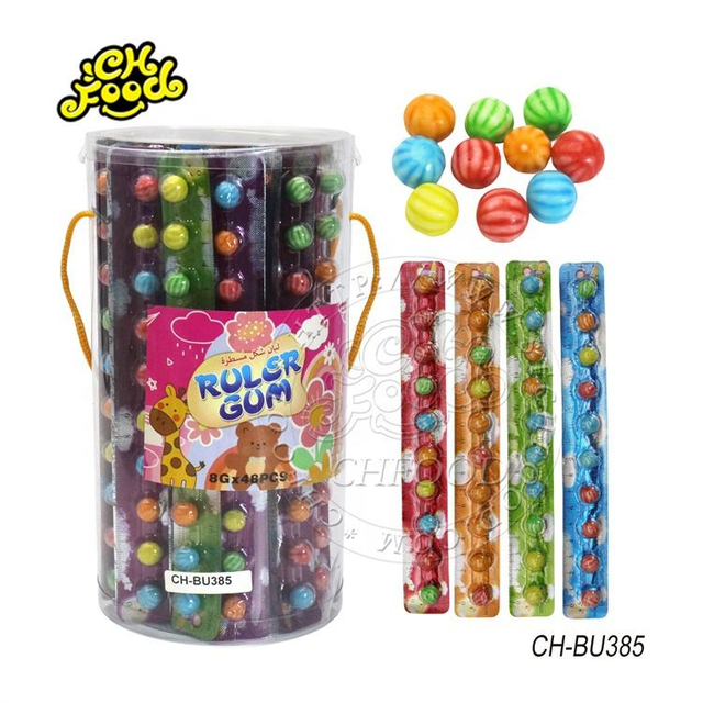 OEM Fruit Flavor Watermelon Shape Bubble Gum Ruler Toy Candy Best Selling Bubble Gums for Kid