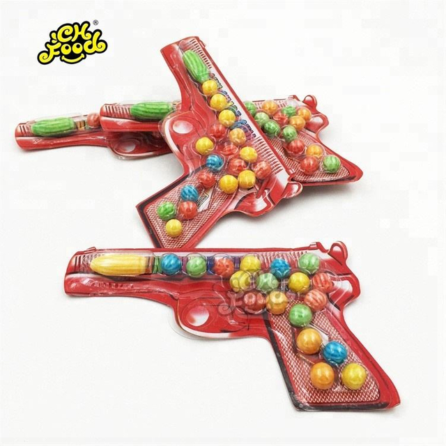 Halal Fruity Flavors Colourful Gun Shape Round Bubble Gum