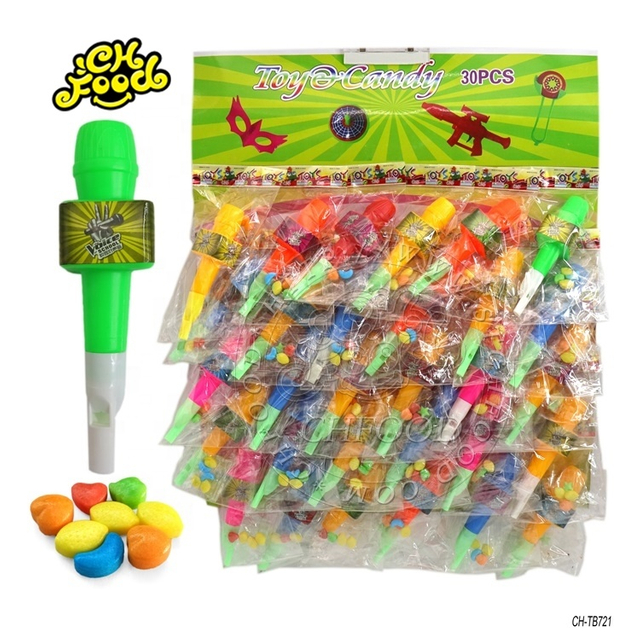 Kids Whistle Voice Tube Toy Microphone Toy With Mini Candy Small Funny Plastic Toys On Hand board