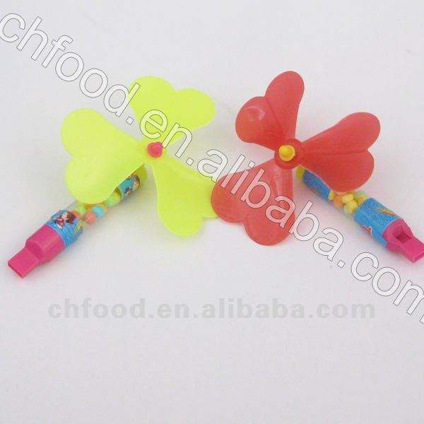 Cheap Plastic Long Stick Windmill Toy Candy For Kids