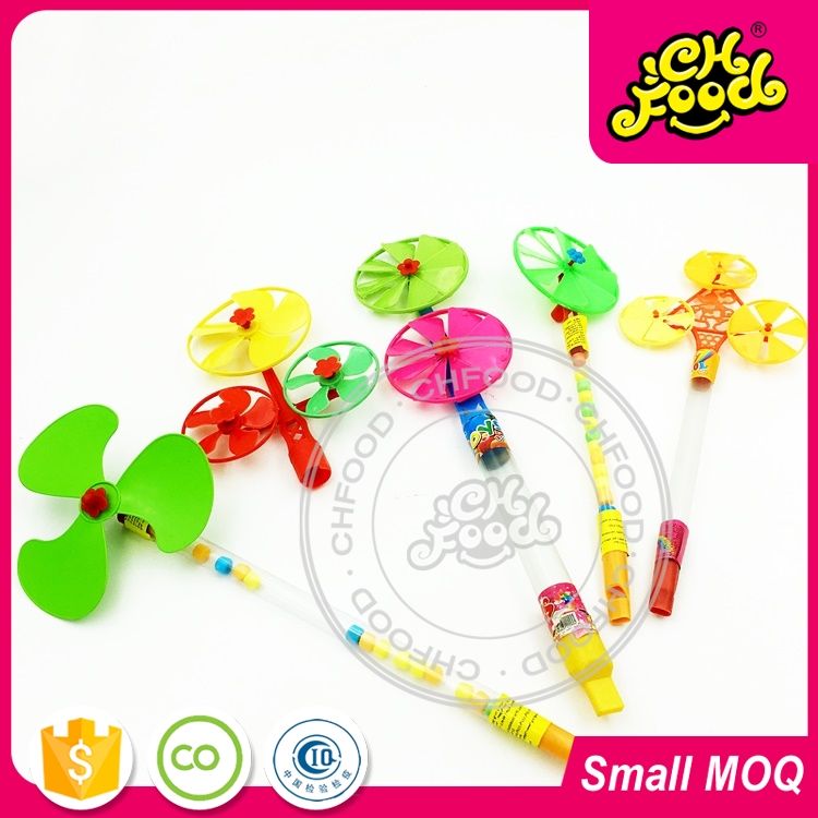 Cheap Plastic Long Stick Windmill Toy Candy For Kids
