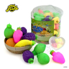 Manufacturers Funny Toy Candy Fruit Shape Bottle Sour Powder Candy Sweet In Mesh Bag