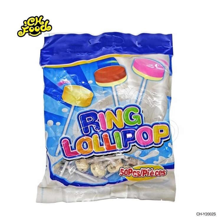 Ring Lollipop Dry Milk Chocolate Strawberry Tablet Candy