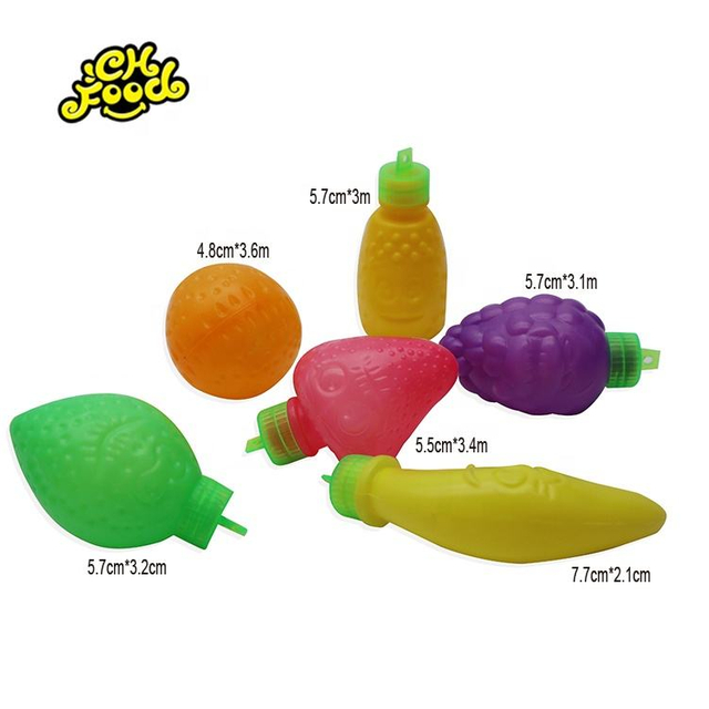Plastic Empty Candy Bottle Fruit Shape Toys Container For Sour Powder Candy
