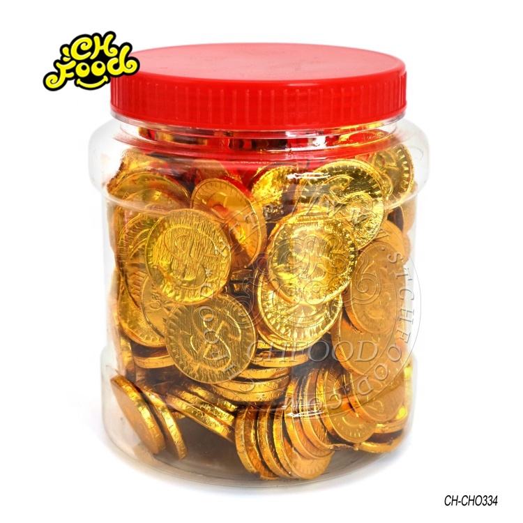 Halal Gold Coin Chocolate Coin Candy In Jar