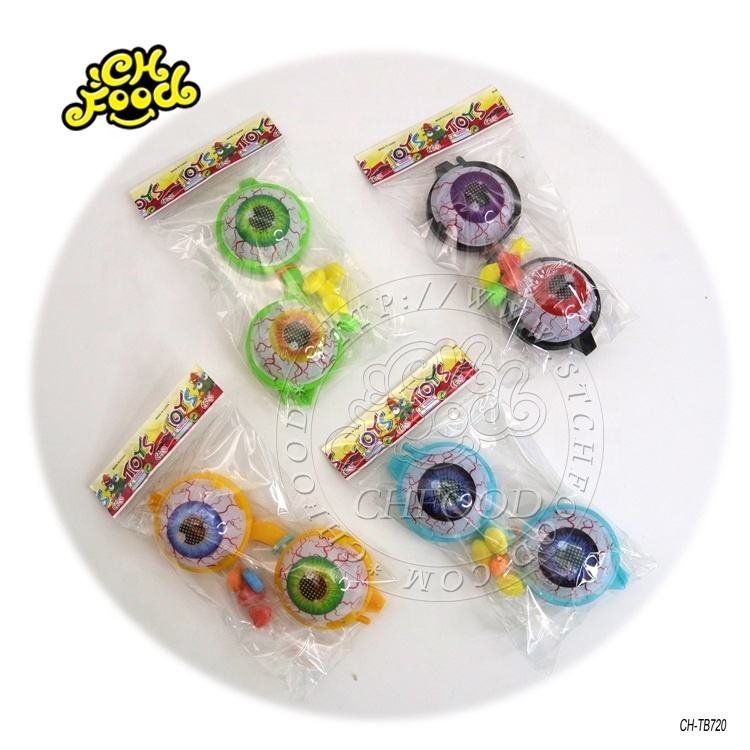 Halloween Party Style Blast Eyeball Glasses Toy With Fruit Candy On Hang Board