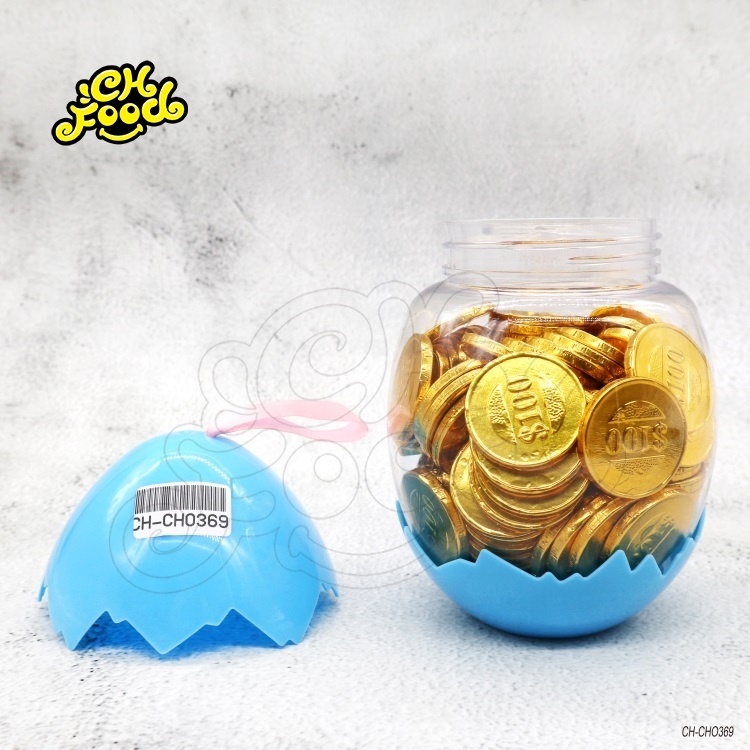 High Quality 120pcs Gold Coin Chocolate In Egg Bottle