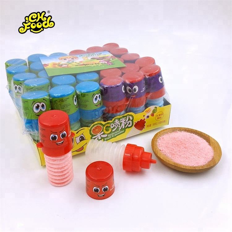 Cartoon Shape Sour Powder Candy With Spring Bottle