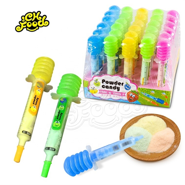 Novelty Fruit Flavor Sour Powder Candy Syringe Toy Candy