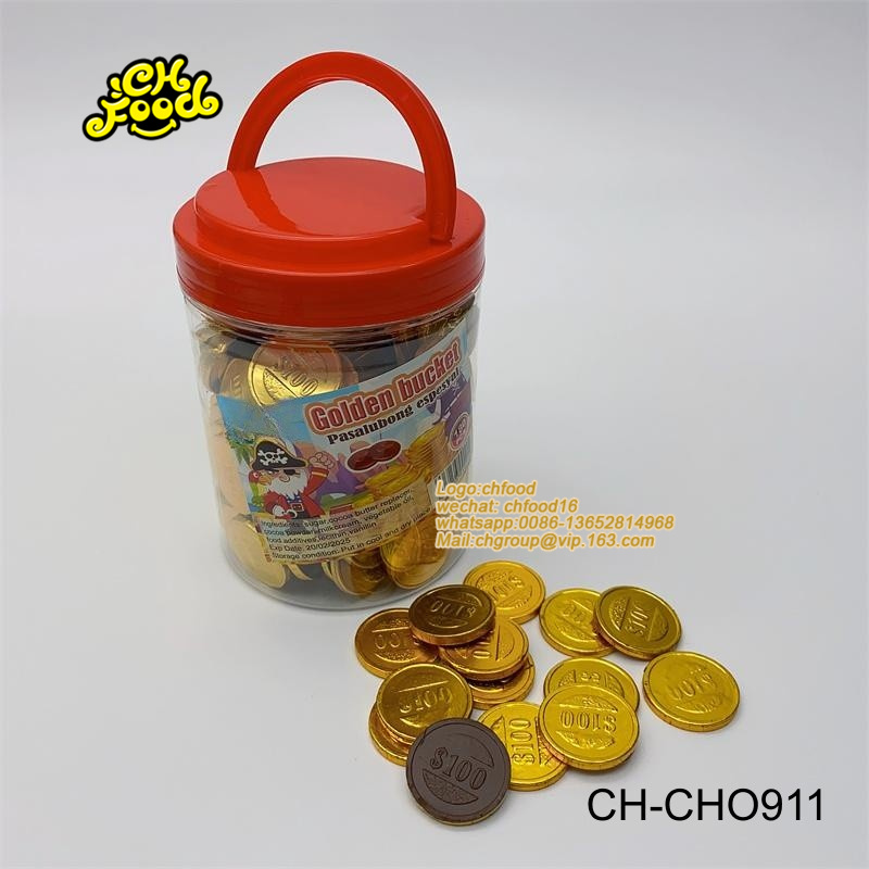 High Quality Sweets Gold Coin Chocolate in Bottle
