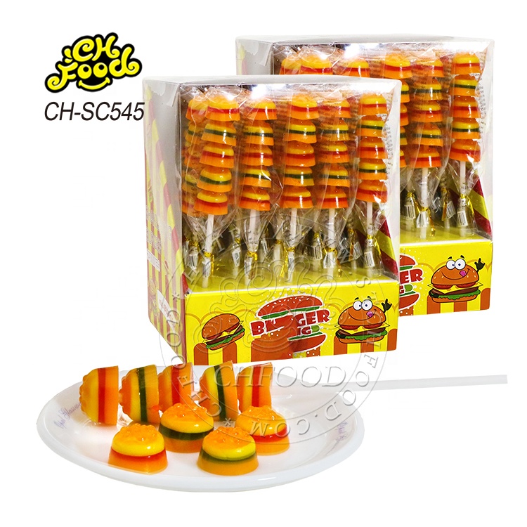Factory Custom Fruit Flavor Hamburger Gummy Candy Sweets Soft Candy