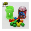 OEM Candy Manufacturers Wholesale Cartoon Spring Man Bottle Toy with Puffed Choco Beans Candy Sweets for Kids