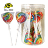halal wholesale custom handmade twist rainbow sweet fruit flat big swirl lollipops wholesale hard candy