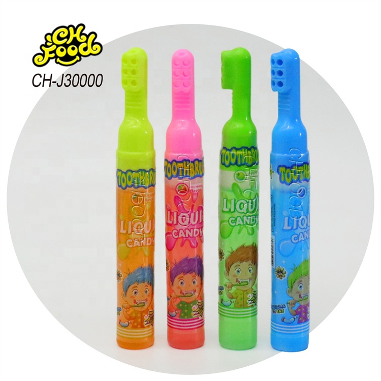 Low MOQ Wholesale Toothbrush Shape Fruity Jam Liquid Candy Toys for Kids Custom China Halal Candy Sweets