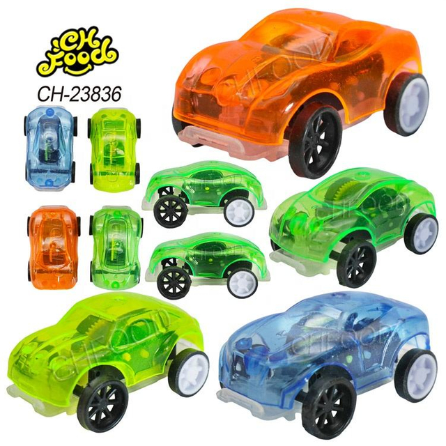 Wholesale Low MOQ Bulk Cheap Plastic Small Transparent Toy Car Pull-back Vehicle Promotion Toy for Kids