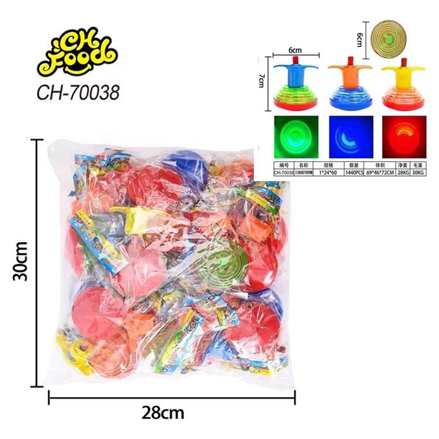 Toy Manufacturer Promotional Hot New Cheap Plastic Spring Flash Gyro Toys Rebound Curling Toys Packing in Bag for Kids