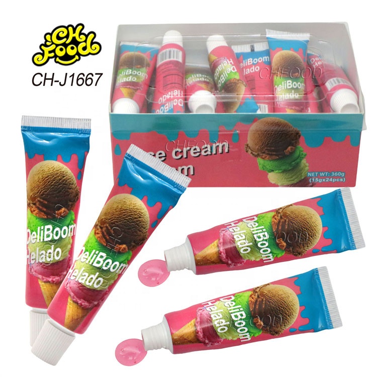 Wholesale Hot Toothpaste Shape Ice Cream Fruit Jam Liquid Candy OEM Halal Candy Toy for Kids