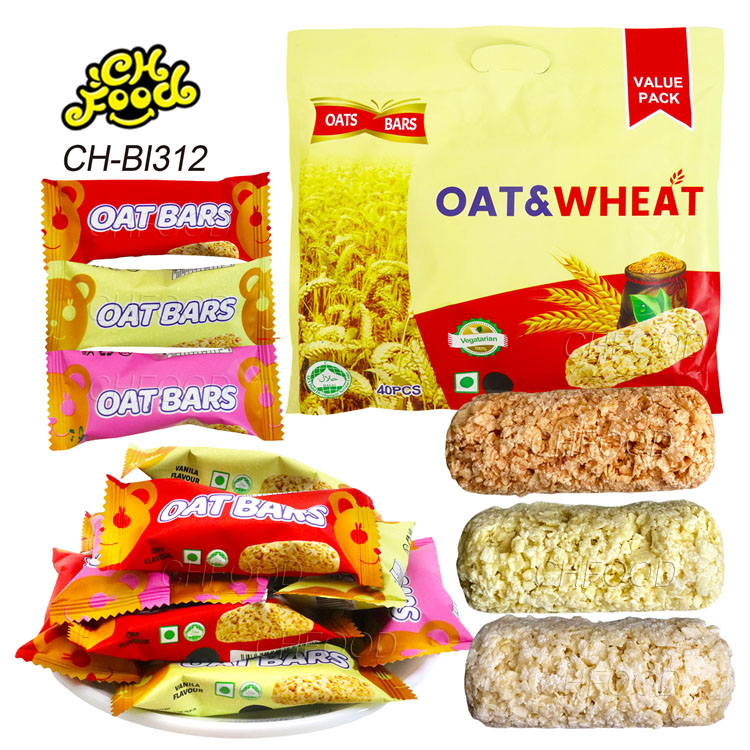 OAT BARS Original Taste Strawberry and Vanilla Flavour Instant Oat Candy OEM Oat Milk Chocolate bar