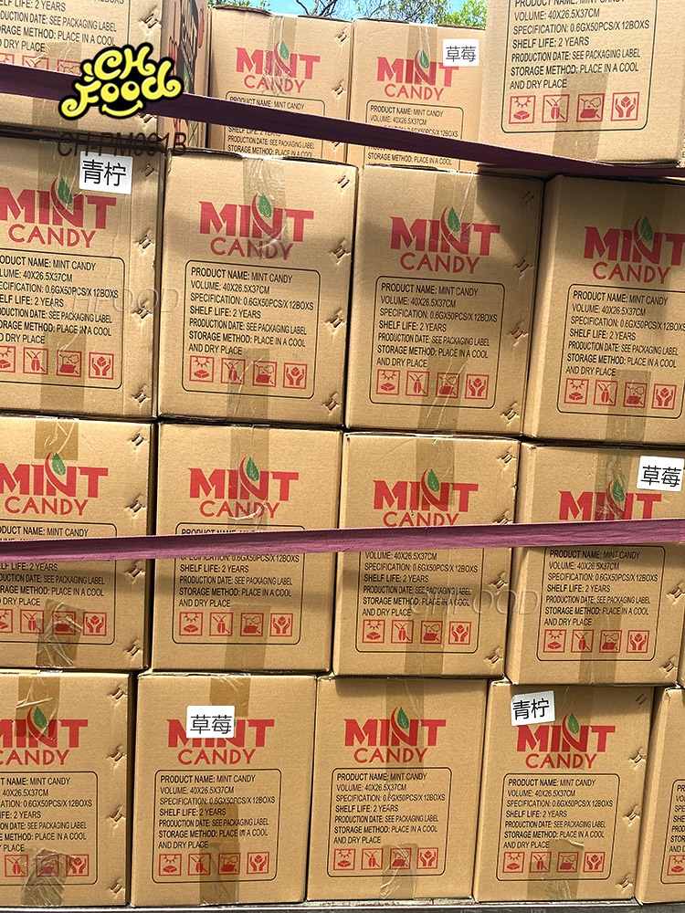 Low MOQ Wholesale Strawberry Lemon Fruit Flavors Mint Fresh Paper Candy Sweets Halal Confectionery Candy