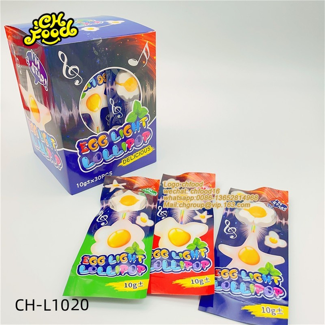 Egg Shape Lollipop With Light Stick Egg Light Lollipop