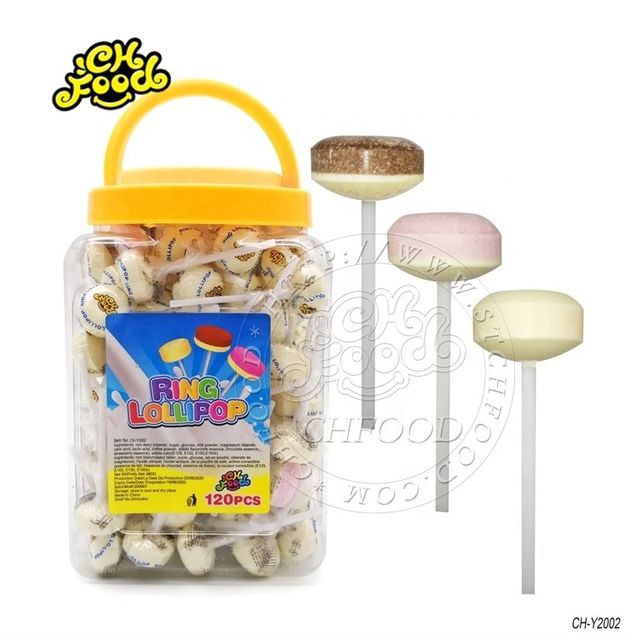 Ring Lollipop Dry Milk Chocolate Strawberry Tablet Candy