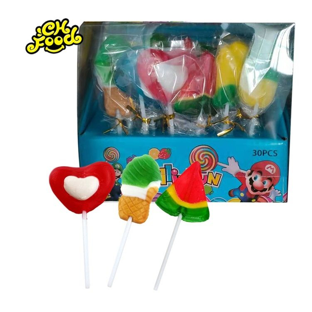 Assorted Sweet Watermelon Shape Lollipop Funny Fruit Lollipop Hard Candy