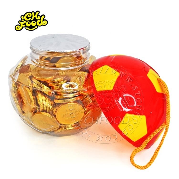 Hot Selling Chocolate Gold Coin In Football Bottle