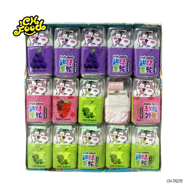 Novelty Fruit Flavor Roller Toy Candy/Tablet Candy With Sour Powder